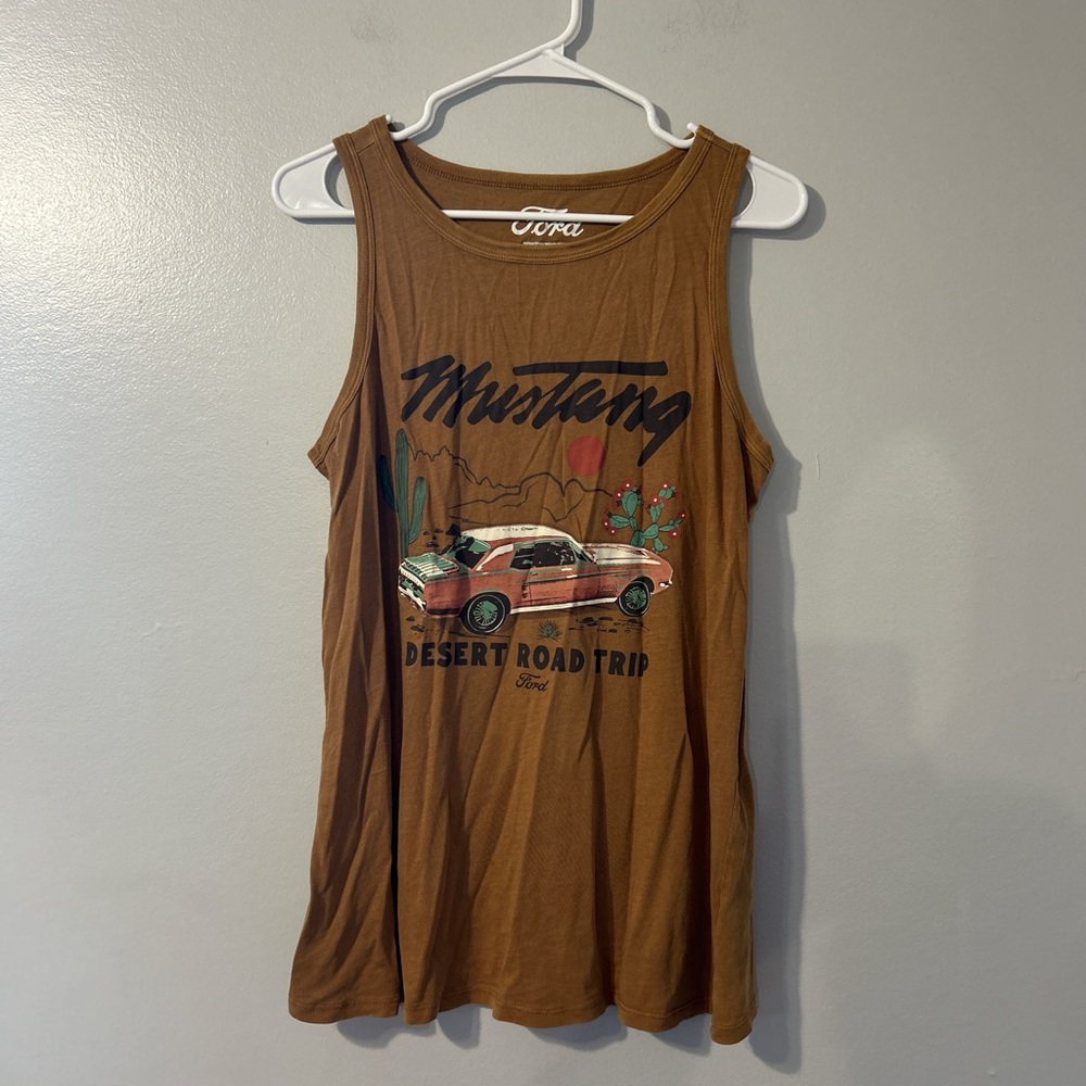 Ford Mustang Desert Road Trip Tank Top - Brown